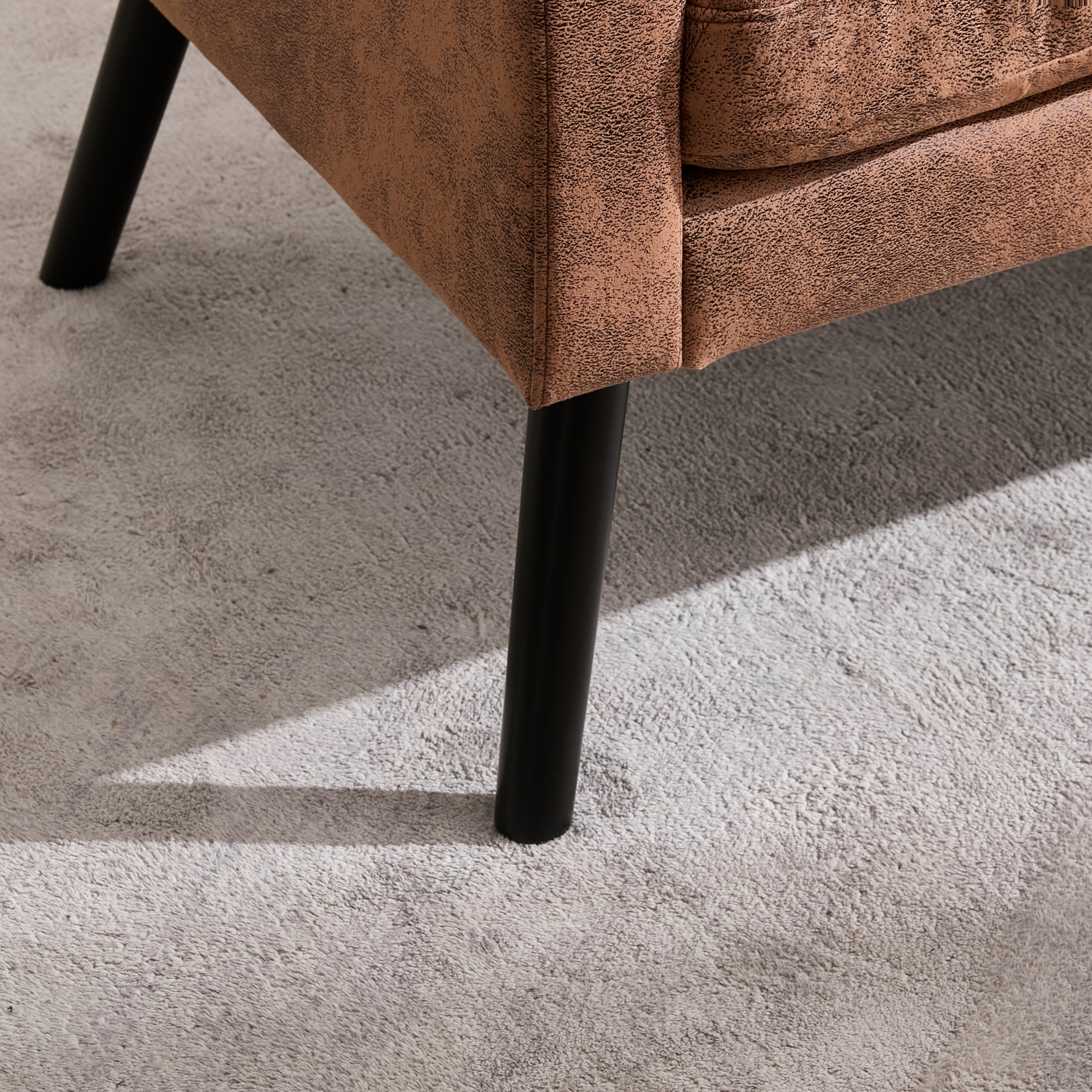 2-Seater Linen Bench with Button Tufting and Solid Wood Legs, Premium Linen