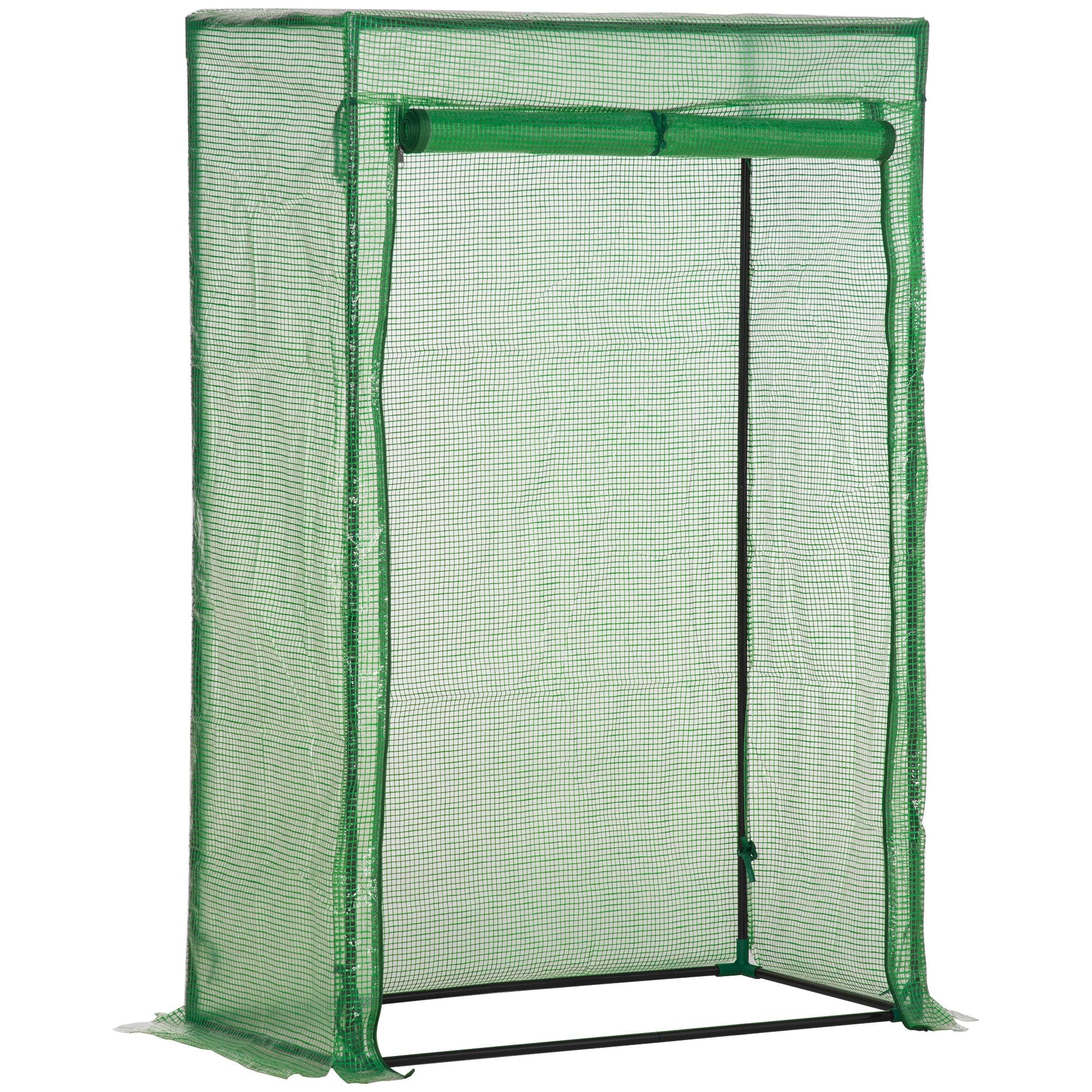 Greenhouse Roll-Up Door 100x50x150cm Steel Plastic Green