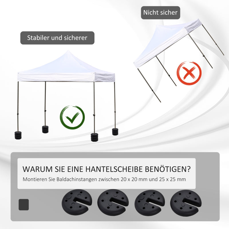 Party Tent Weight, Fillable 5 kg, HDPE Plastic Black