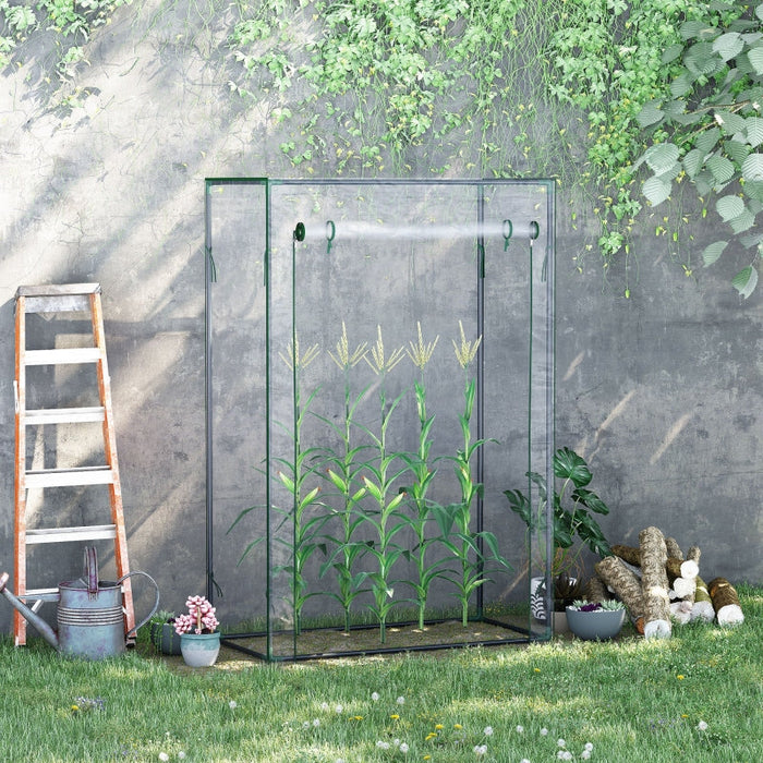 Greenhouse Cold Frame, Roll-Up Door, Steel Plastic, Transparent