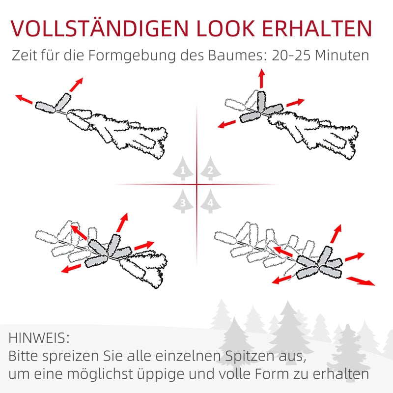Artificial Christmas Tree, Slim Snow-Covered Fireproof, Green/White