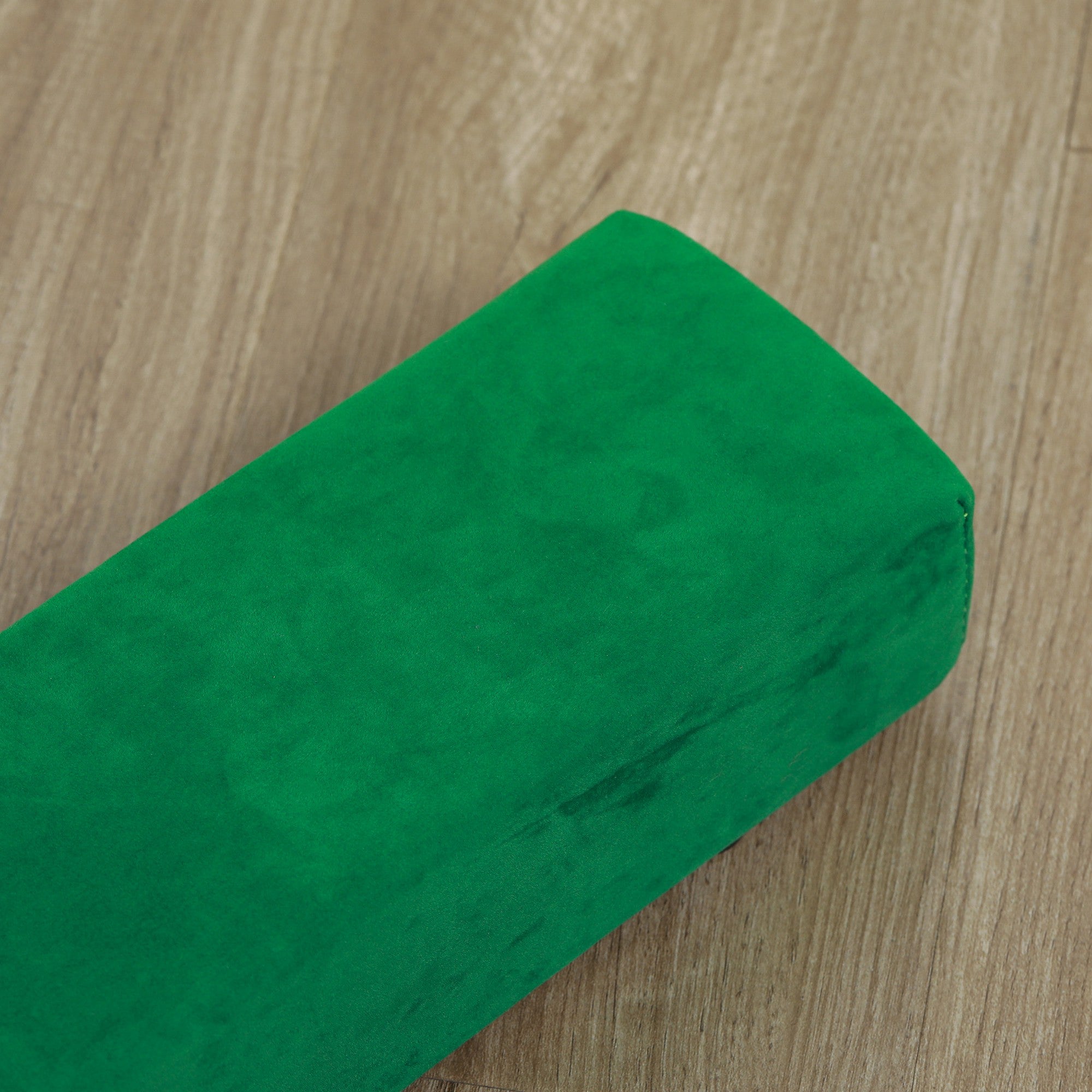 Foldable Balance Beam Non-Slip Suede Cover Sturdy Wood - Green