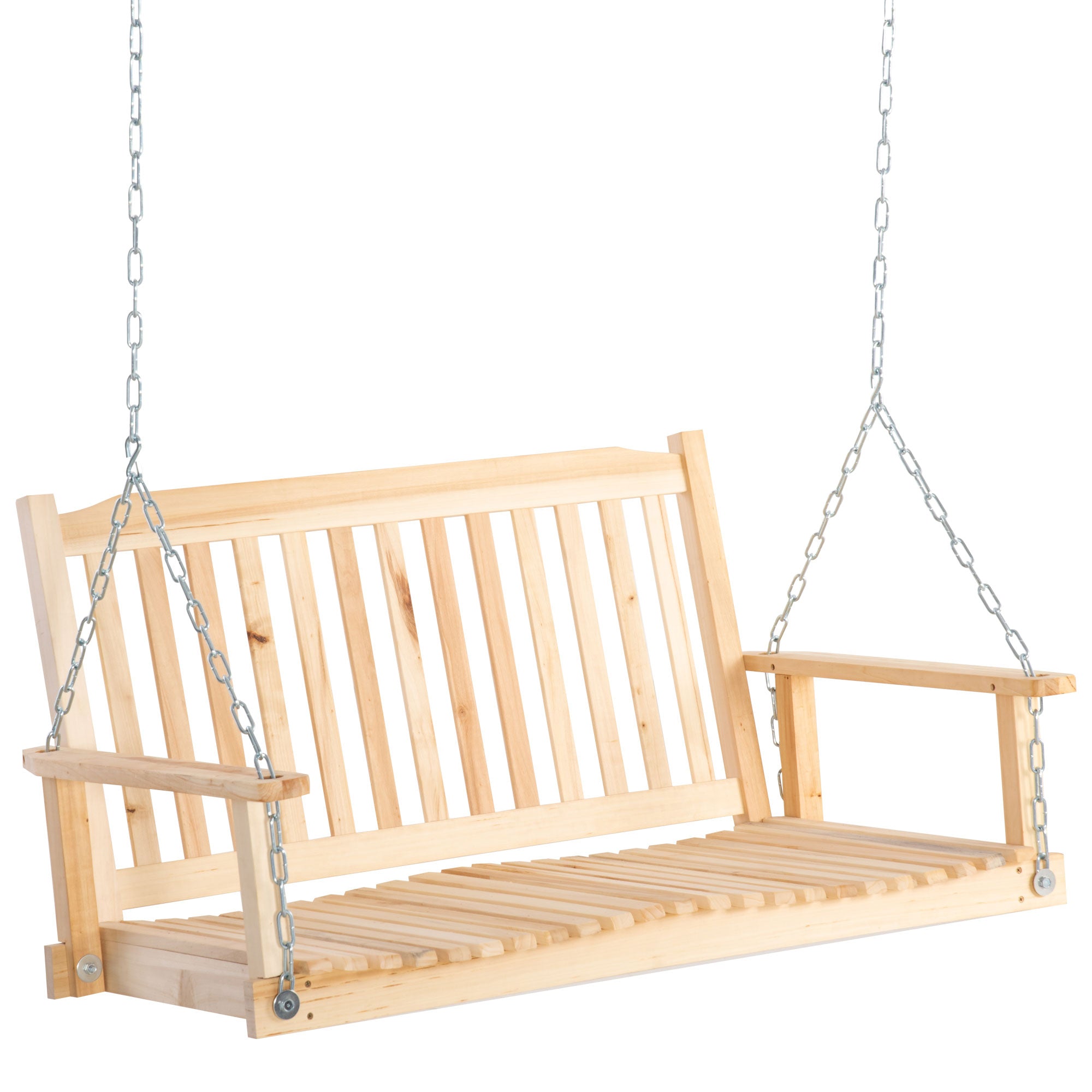 Garden Swing 2-Person Hanging Bench for Patio Solid Wood Rustic Design