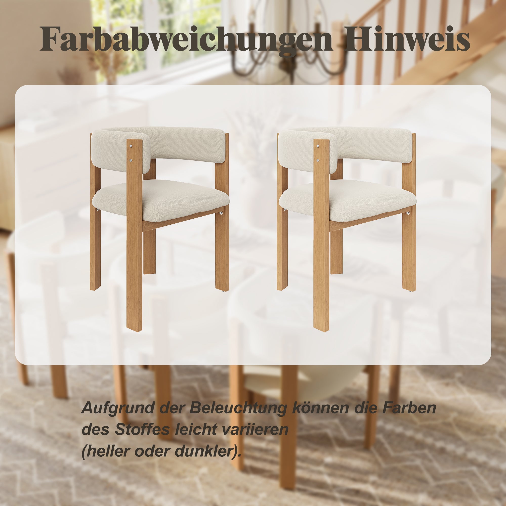 Ergonomic Dining Chair Set of 4 with Thick Padding and Iron Legs, Wood Look