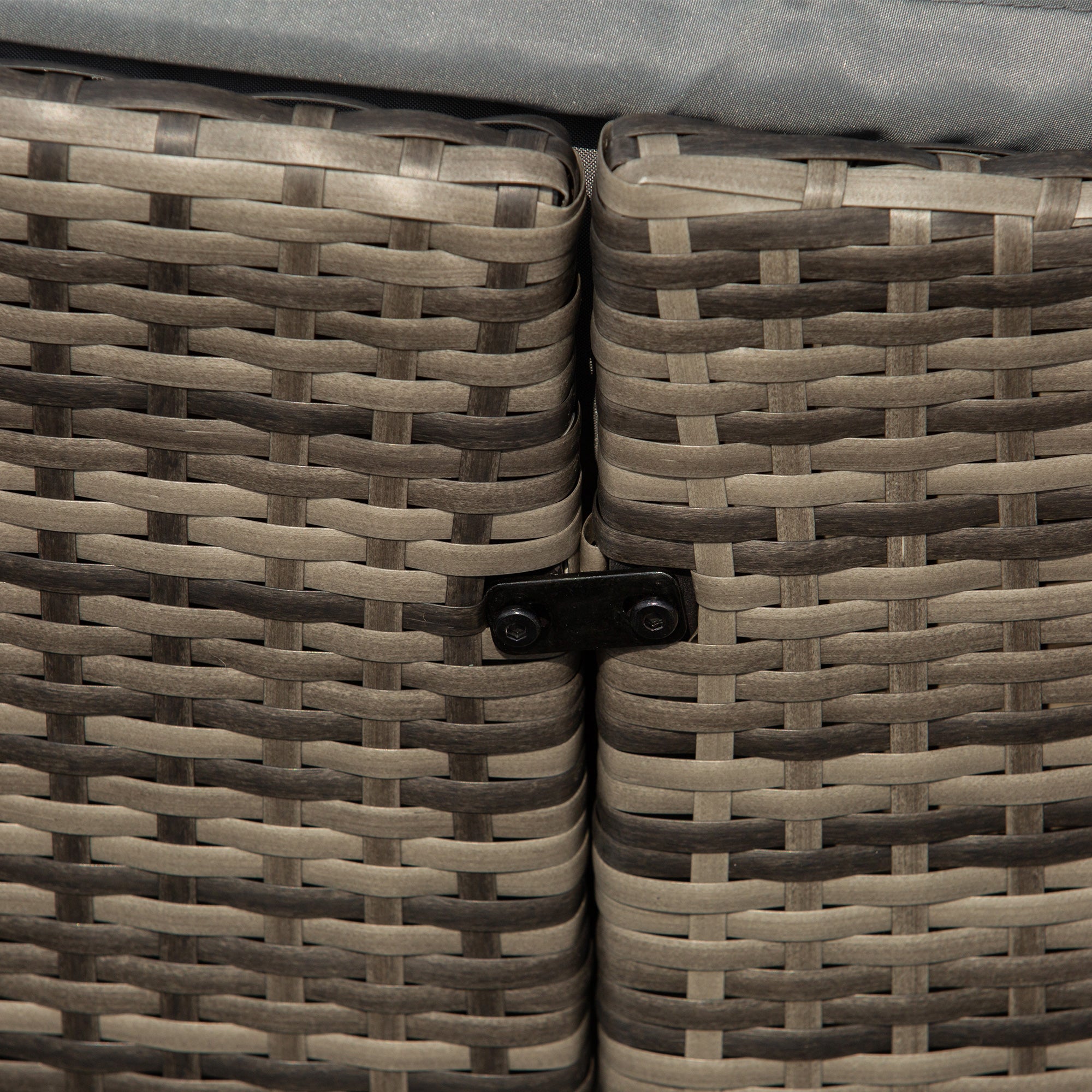 Outdoor PE Rattan Garden Furniture Set with Round Daybed, Retractable Canopy, Cushions, Dark Grey Rattan