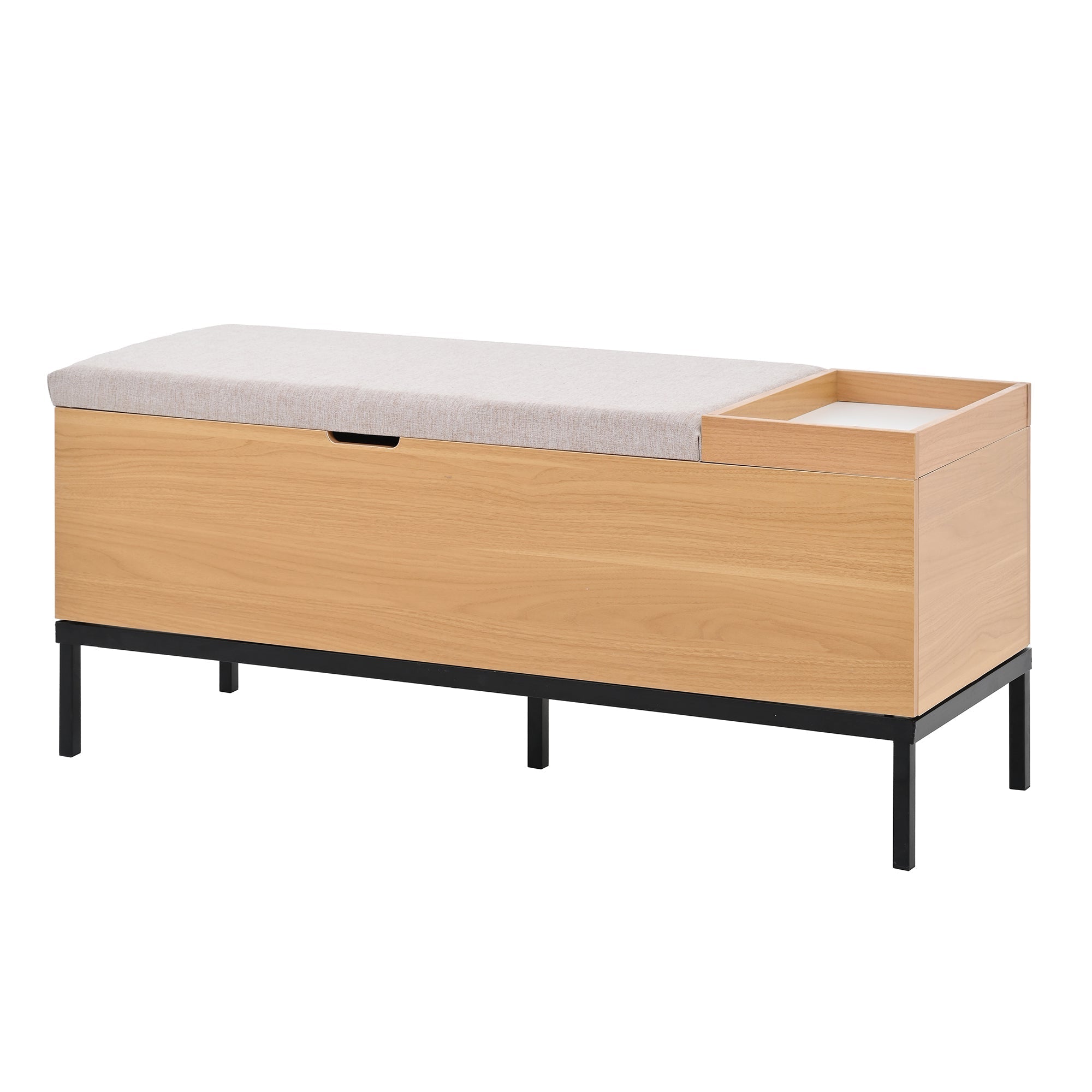 Shoe bench storage seating cabinet foldable footstool natural