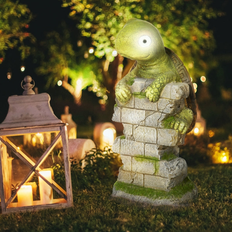 Turtle Sculpture, LED Solar Light, 36.5 cm, Magnesium Oxide