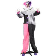 Scary Clown Halloween Decoration, Movable, Laughing, Pink+Purple