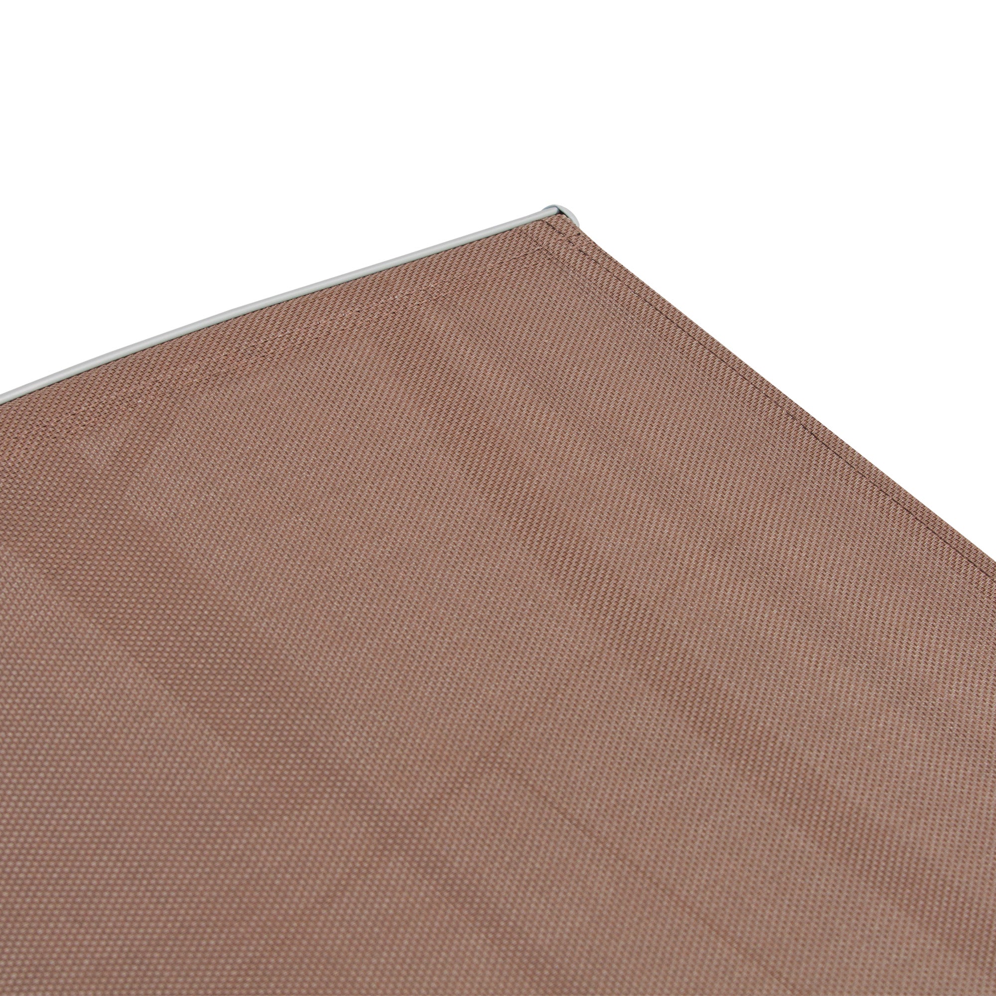 Sun Lounger Folding Chaise Recliner with Adjustable Backrest and Headrest, Brown Texteline