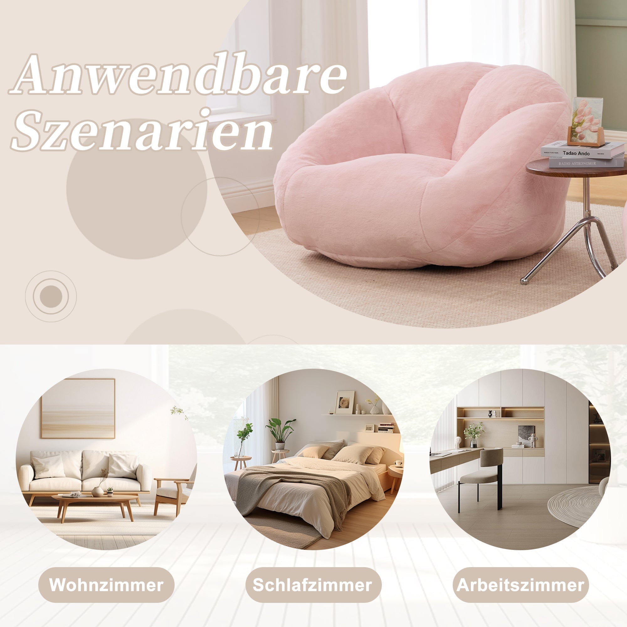 Beanbag Sofa Soft Plush Non-slip No Assembly Required
