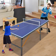 Foldable Ping Pong Table with Net & Paddles Set, Indoor/Outdoor, Blue