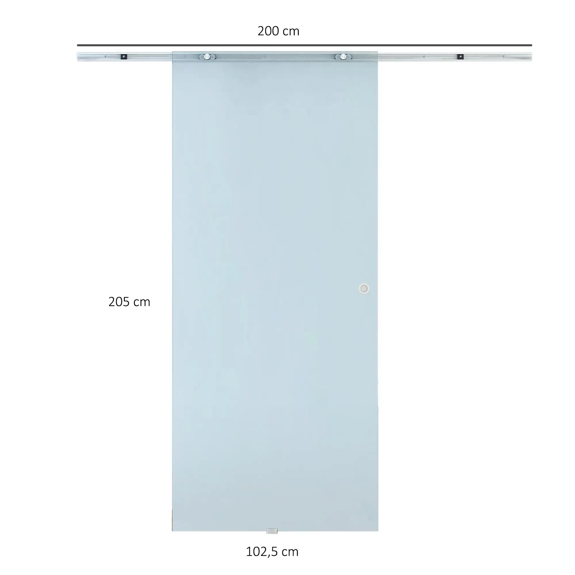 Glass Sliding Door, Multiple Sizes, Frosted Glass