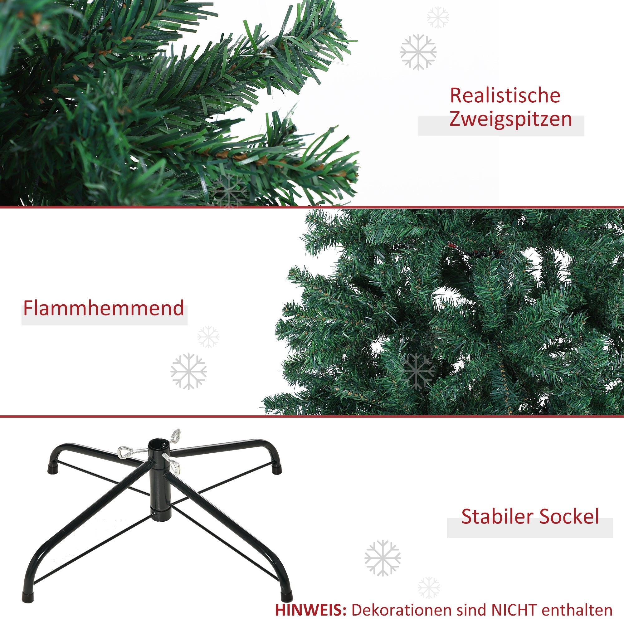 Christmas Tree 180 cm, 1000 Branches, Spruce Green PVC
