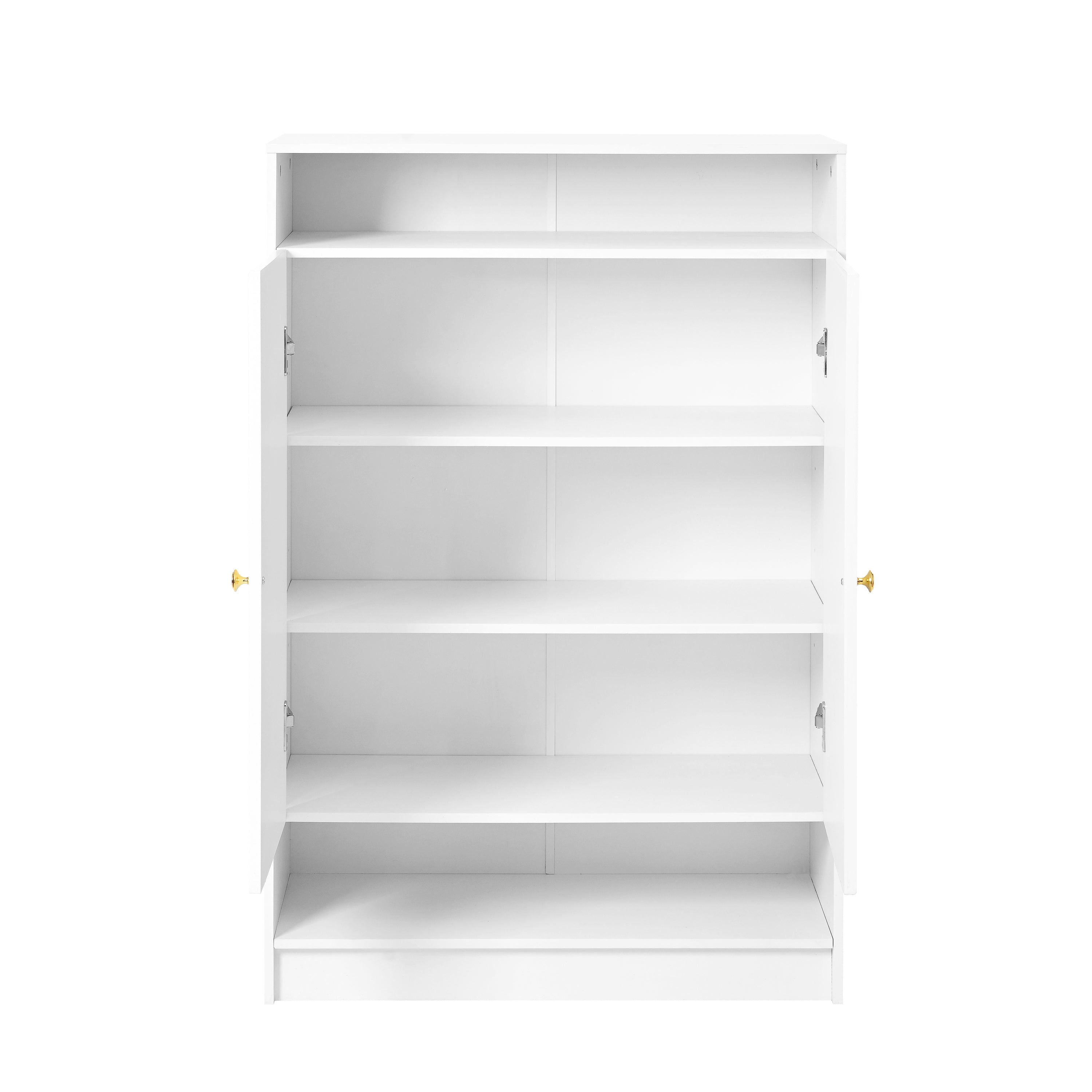 Modern shoe cabinet with adjustable shelves and 2 doors, white