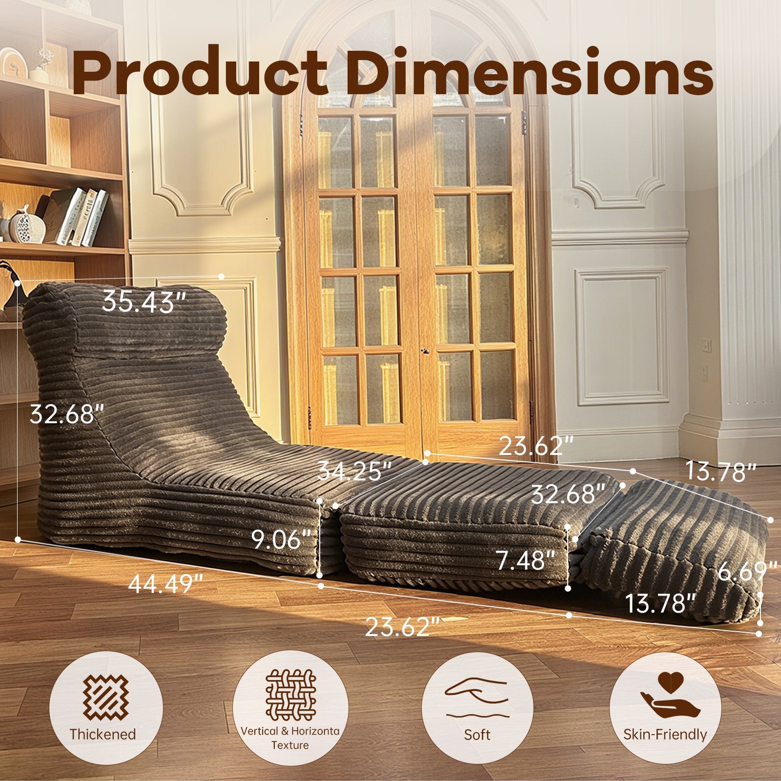 QE-HEISE Modular Comfort Lounger: 2-in-1 Seating & Lounge Bed
