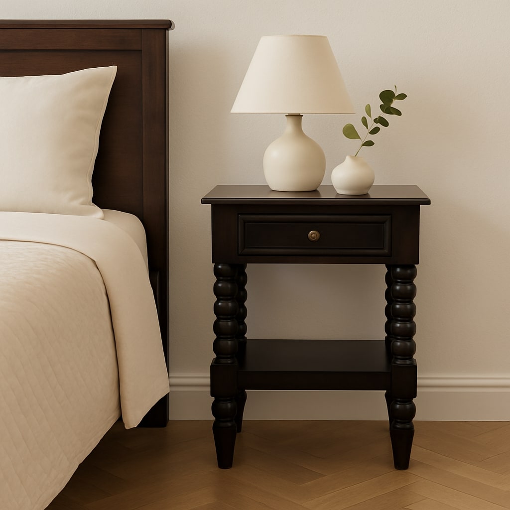 Vienna 1-Drawer Nightstand, Solid Mango Wood