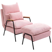 Wingback Chair with Footstool, Reclining, Pink