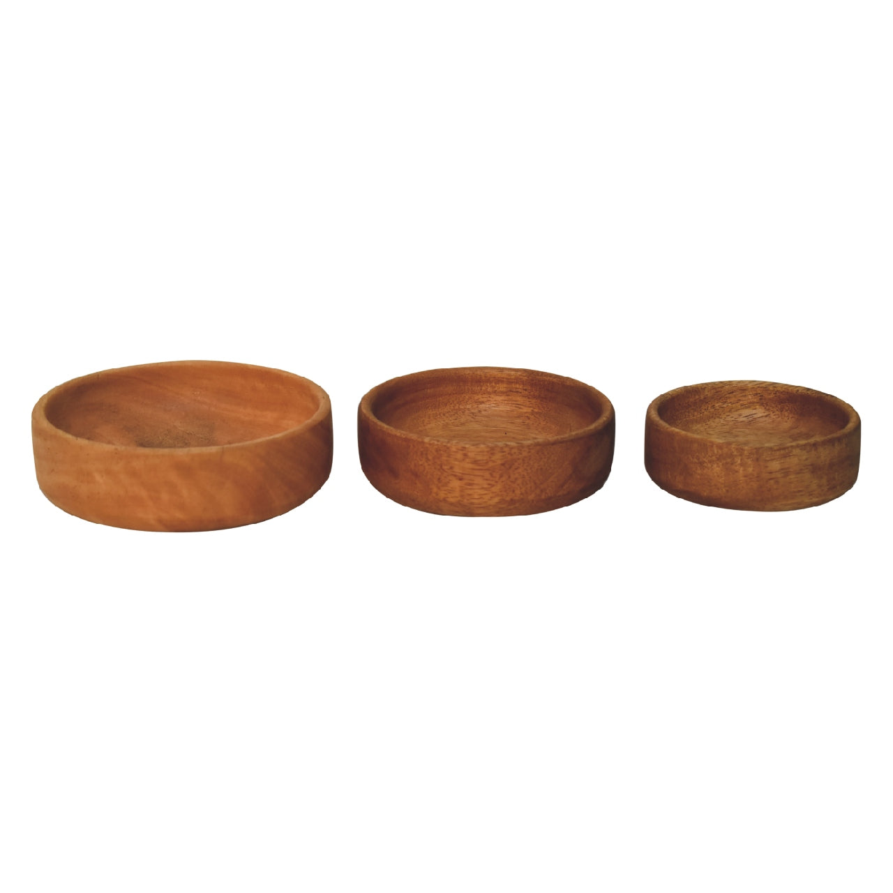 Serveware Fruit Bowl Set of 3, Solid Wood Light Brown
