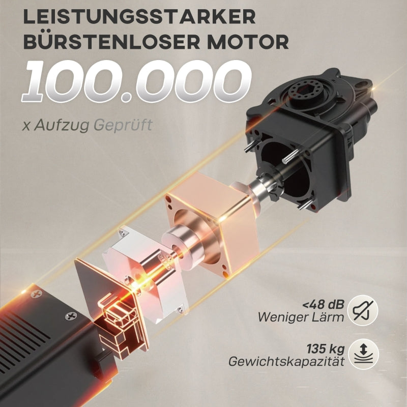 Elektrischer Relaxsessel, Memory-Funktion, Leise, Verstellbar, Haustierfreundlicher Samt-Imitat, Creme