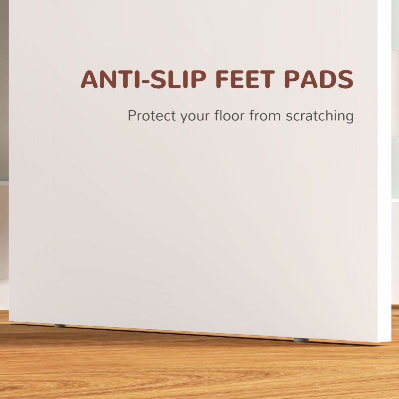 Storage Dressing Table LED Light Mirror - White