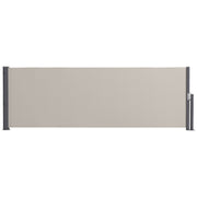 Extendable Side Awning 300x100cm UV Protection Privacy Screen, Polyester Light Grey