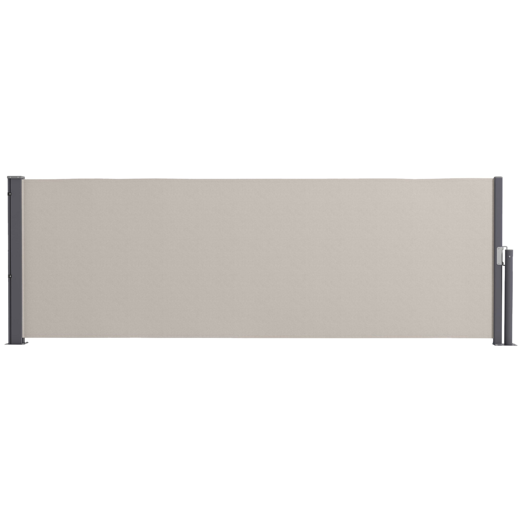Extendable Side Awning 300x100cm UV Protection Privacy Screen, Polyester Light Grey