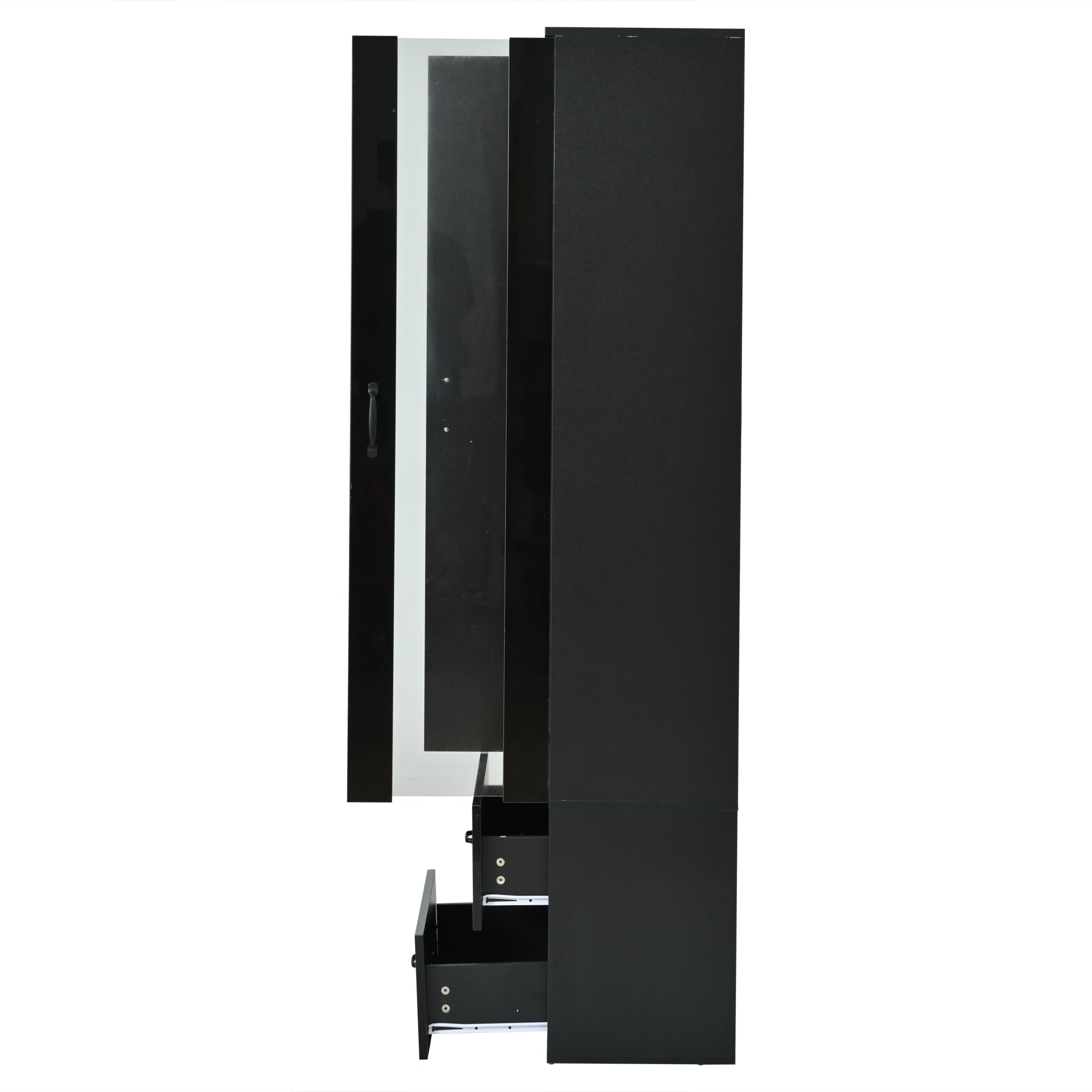 LED Display Cabinet Freestanding 2 Doors - Black