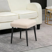 Hocker Quadratischer Hocker Schminkhocker Stahlbeine Kaschmir-Optik Beige