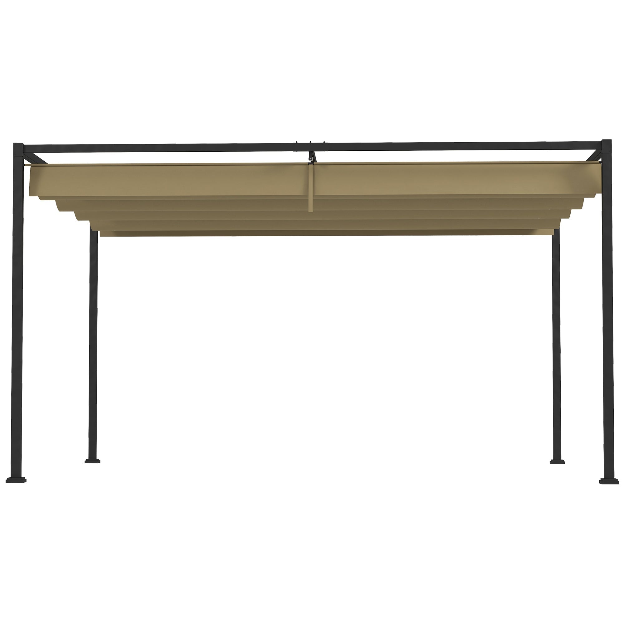 Pergola Garden Pavilion 4x3m Adjustable Roof Steel Khaki