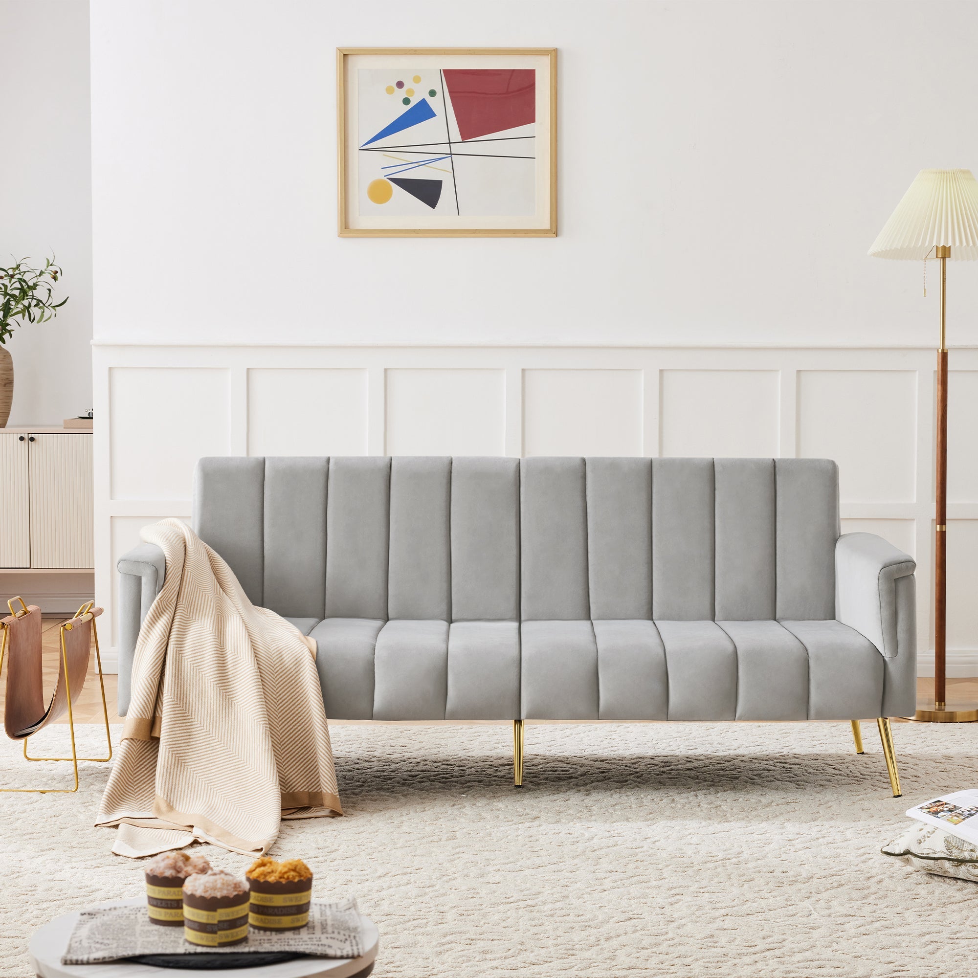 Sofa Bed, Modern Folding with Sleeping Function, Velvet