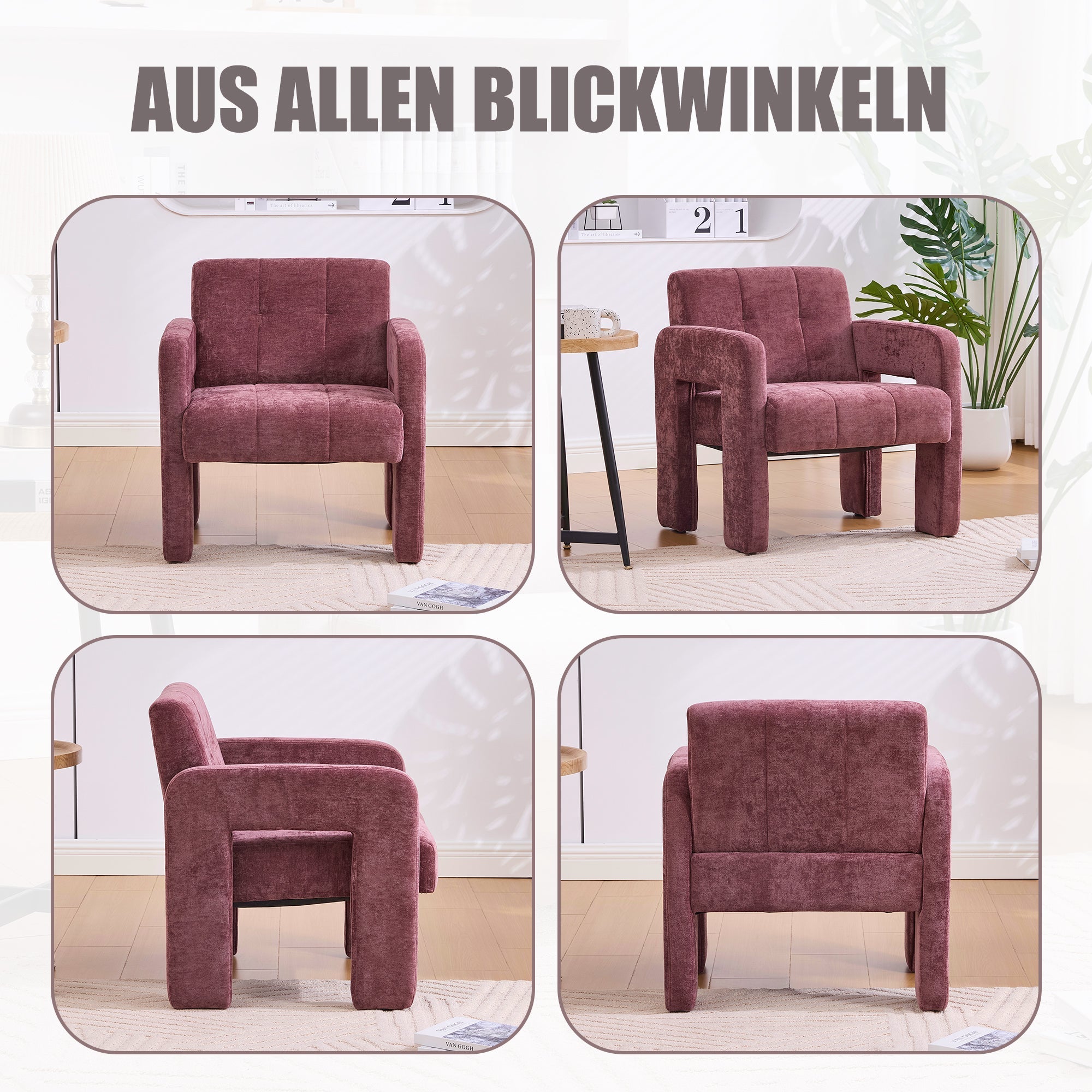 Single Armchair Modern Minimalist Upholstered Padded - Nordic Style
