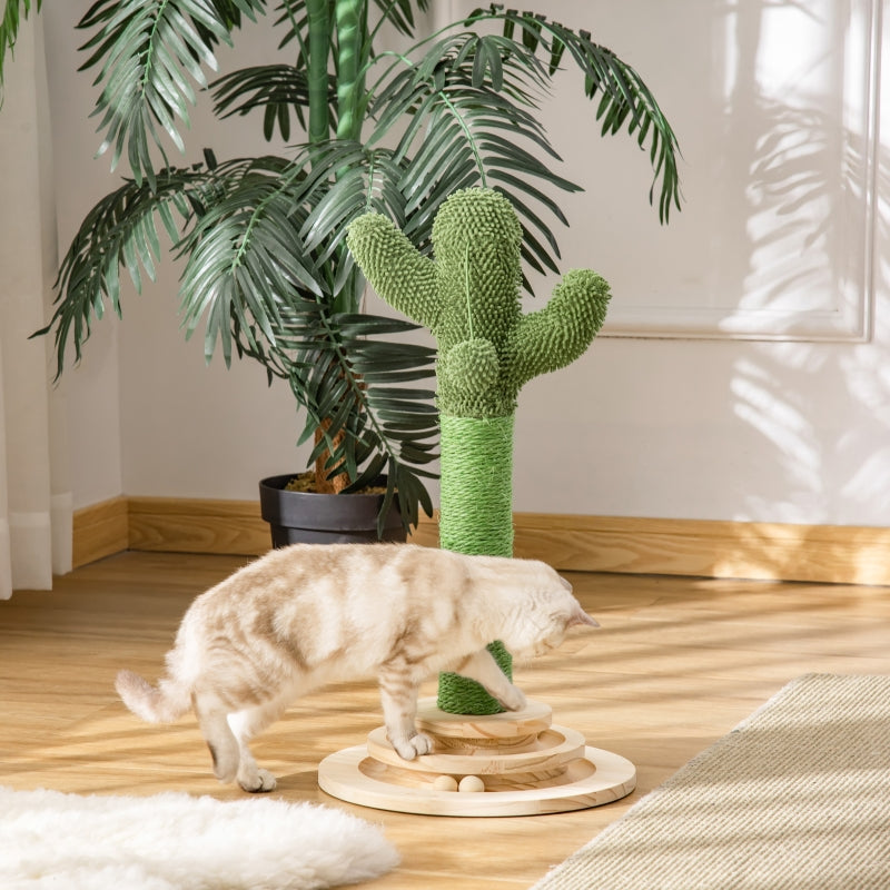 Cat Scratching Post Cactus Tree Sisal Rope Green+Natural