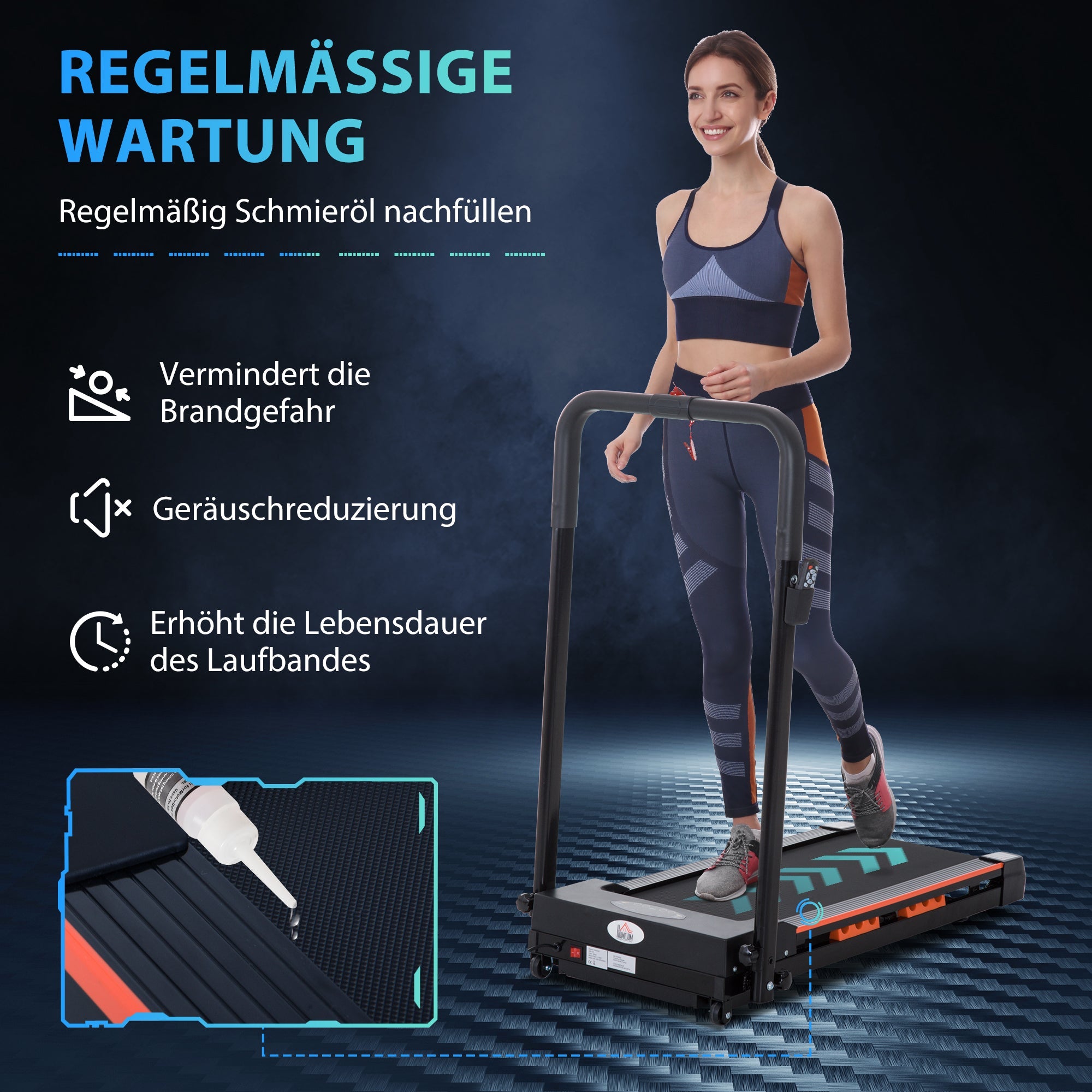 Electric Treadmill, Foldable Fitness Equipment 1-6 km/h, Sturdy Steel Frame, Black