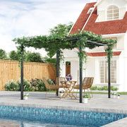 3 x 3m Metall-Pergola Gartenpavillon Rankhilfe, Outdoor Sonnenschutz, Schwarz