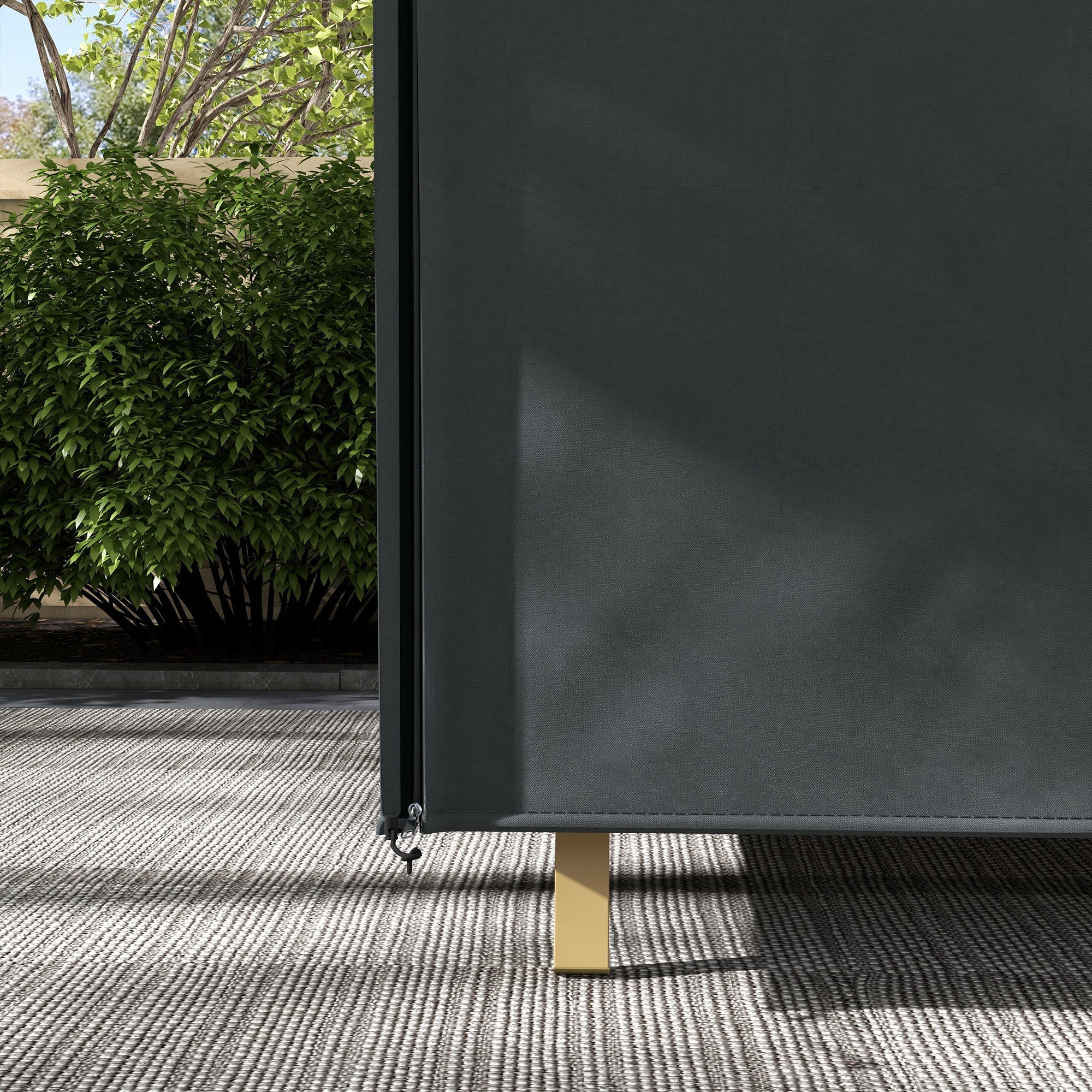 Garden Swing Cover, Waterproof UV Protection 220x125x172cm, Black Oxford Fabric