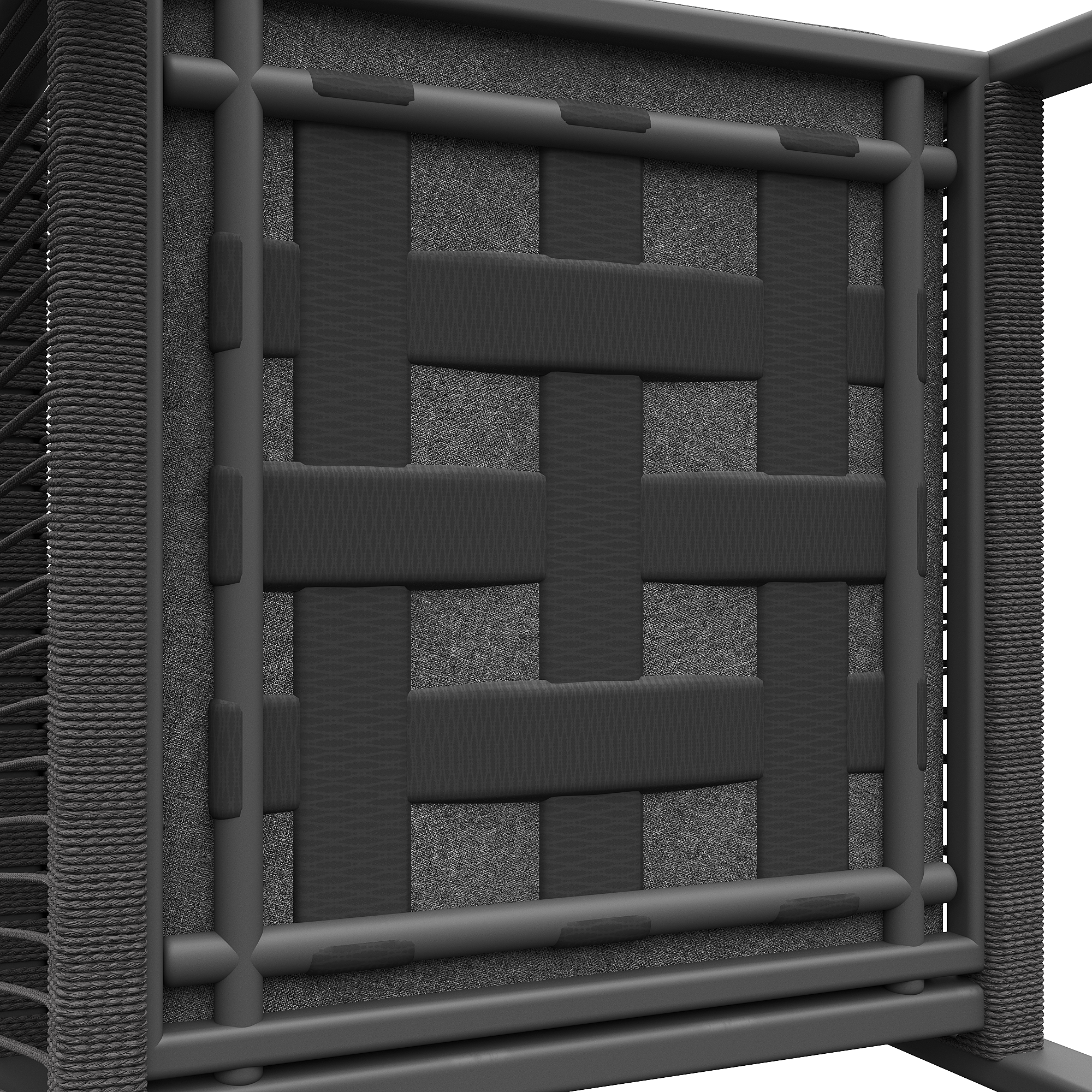 Garden Lounge Set 8-Person Rope Design Large Table Wood Grain - Grey