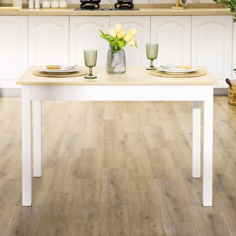 Dining Table 4-6 Seater Modern Wood Effect Thick Legs, Oak
