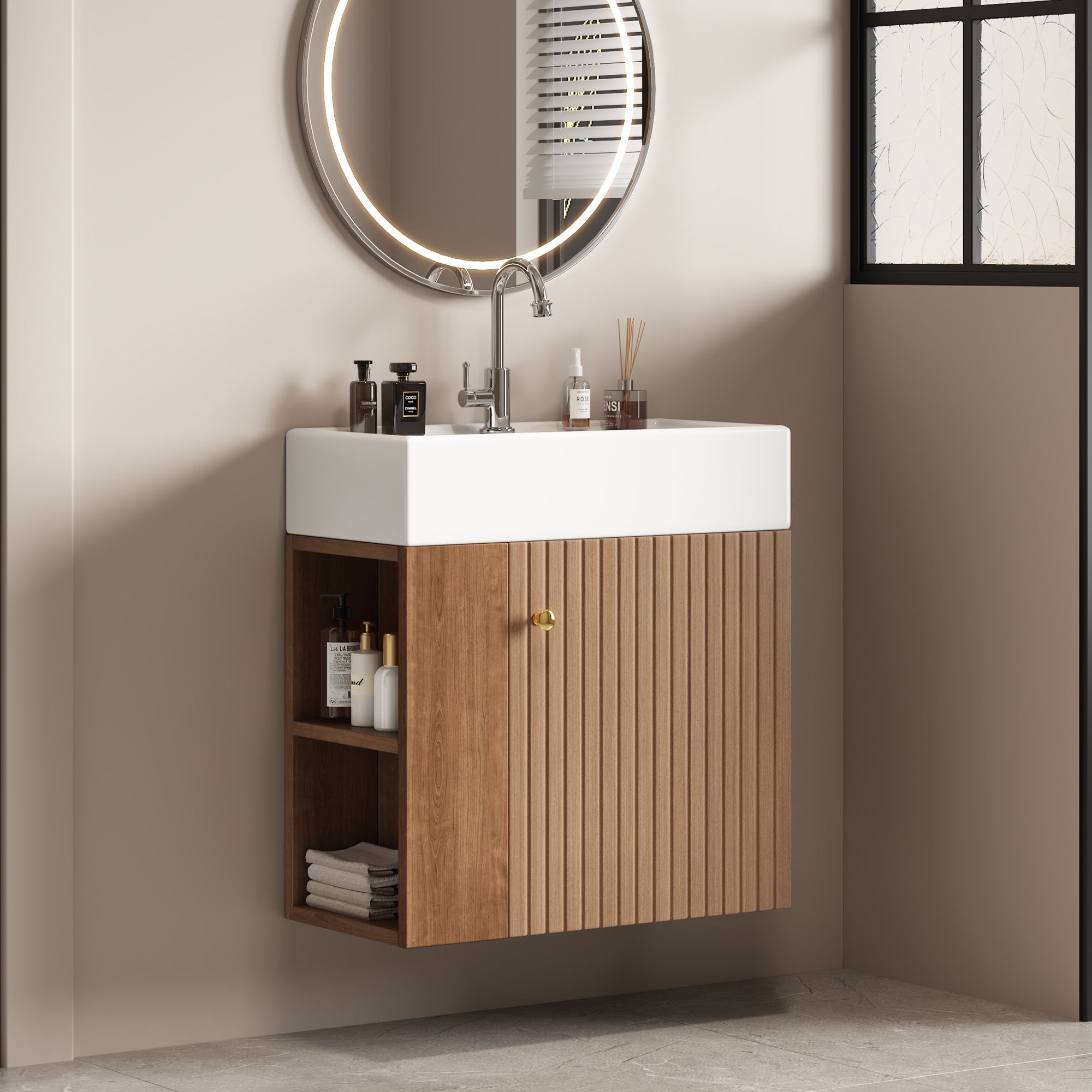 Bathroom Furniture Washbasin, 55cm Vanity Unit, Hanging, White