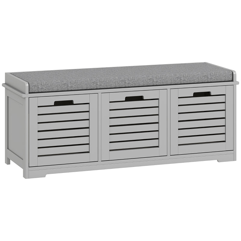 3-Drawer Shoe Storage Bench - Grey