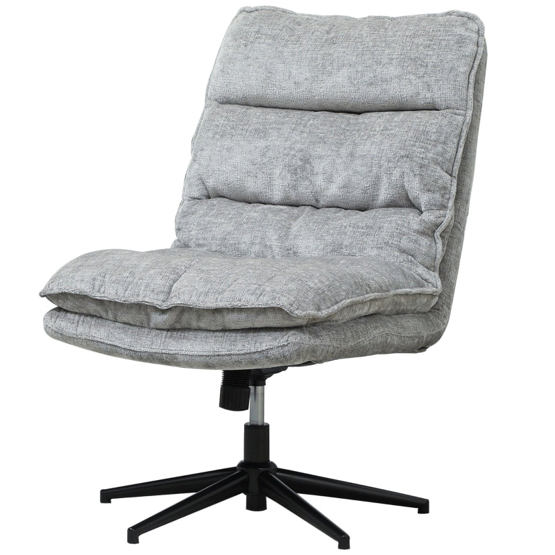 Bürostuhl ohne Armlehnen, drehbar, gepolstert, höhenverstellbar, Stahl, Grau