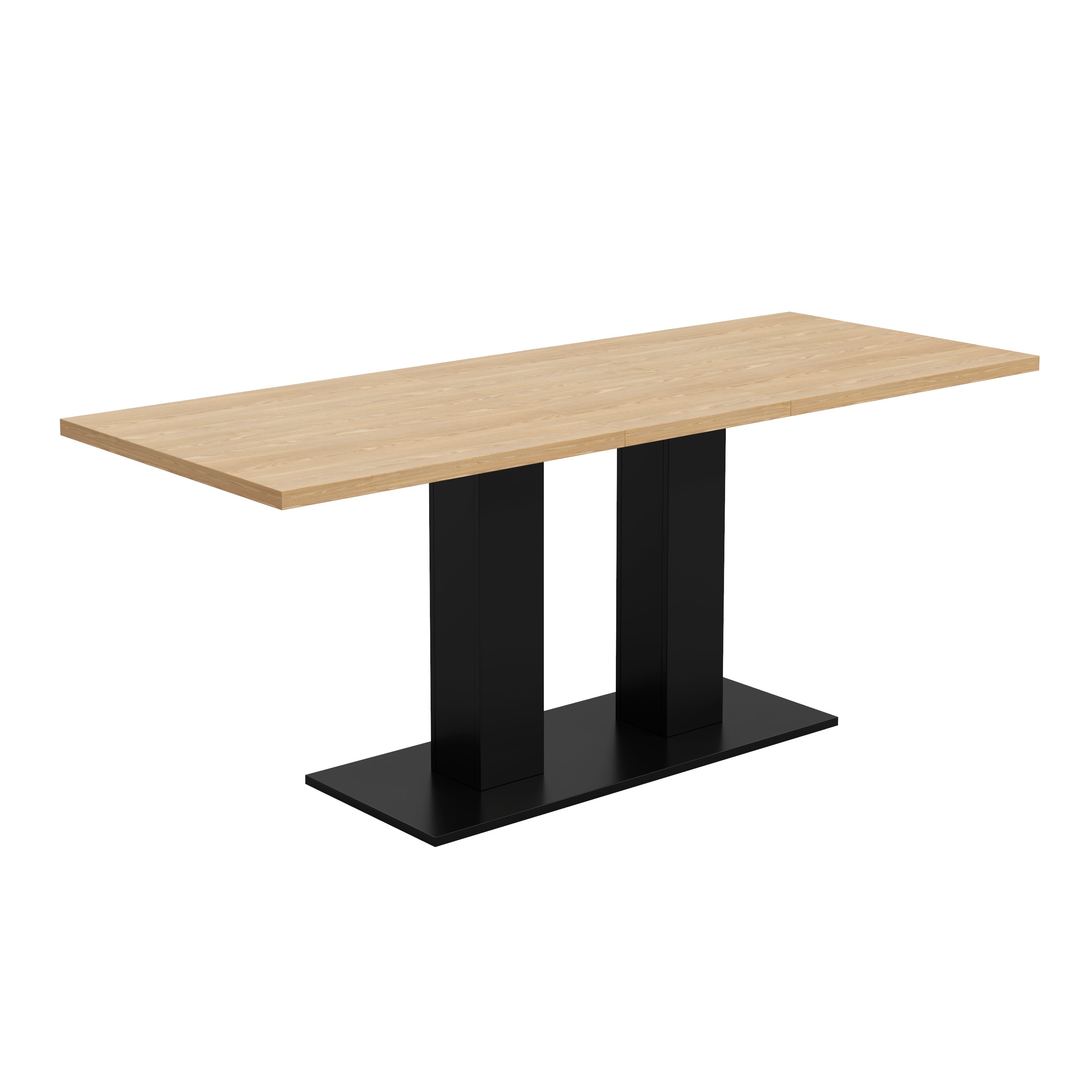 Extendable Dining Table, 140/180x70cm for 6-8 People, Natural Wood Color