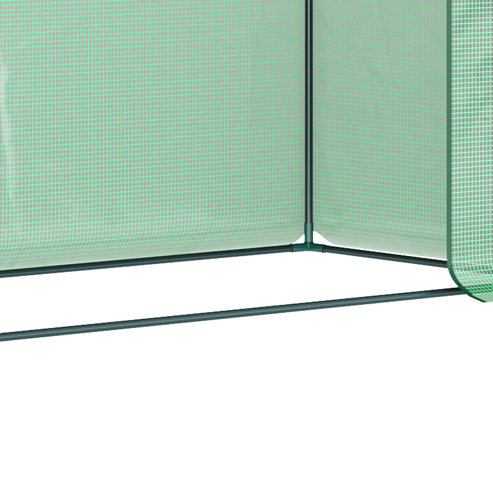 Outsunny Greenhouse with Roll-Up Door and Side Window, 200 x 76 x 168 cm, Green PE Mesh Film