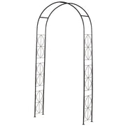 Archway Trellis Planting Arch Garden Roof 114x30x230cm for Climbing Plants, Metal Black