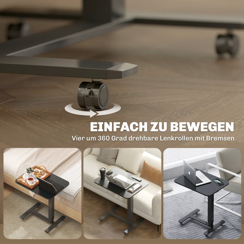 Standing Desk Height-Adjustable C-Shape Casters - Black