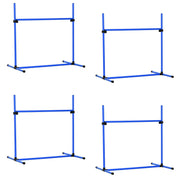 Agility Set for Dogs, 4-Piece, Height-Adjustable Plastic, Blue
