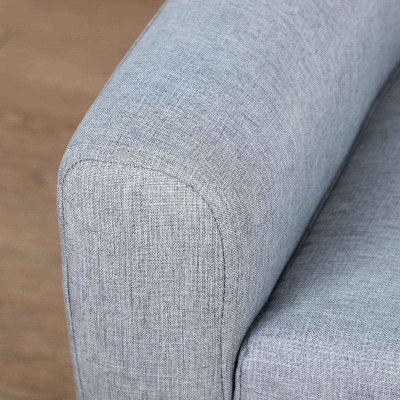 Children's Armchair 2 Seater Mini Sofa Wood Frame Grey