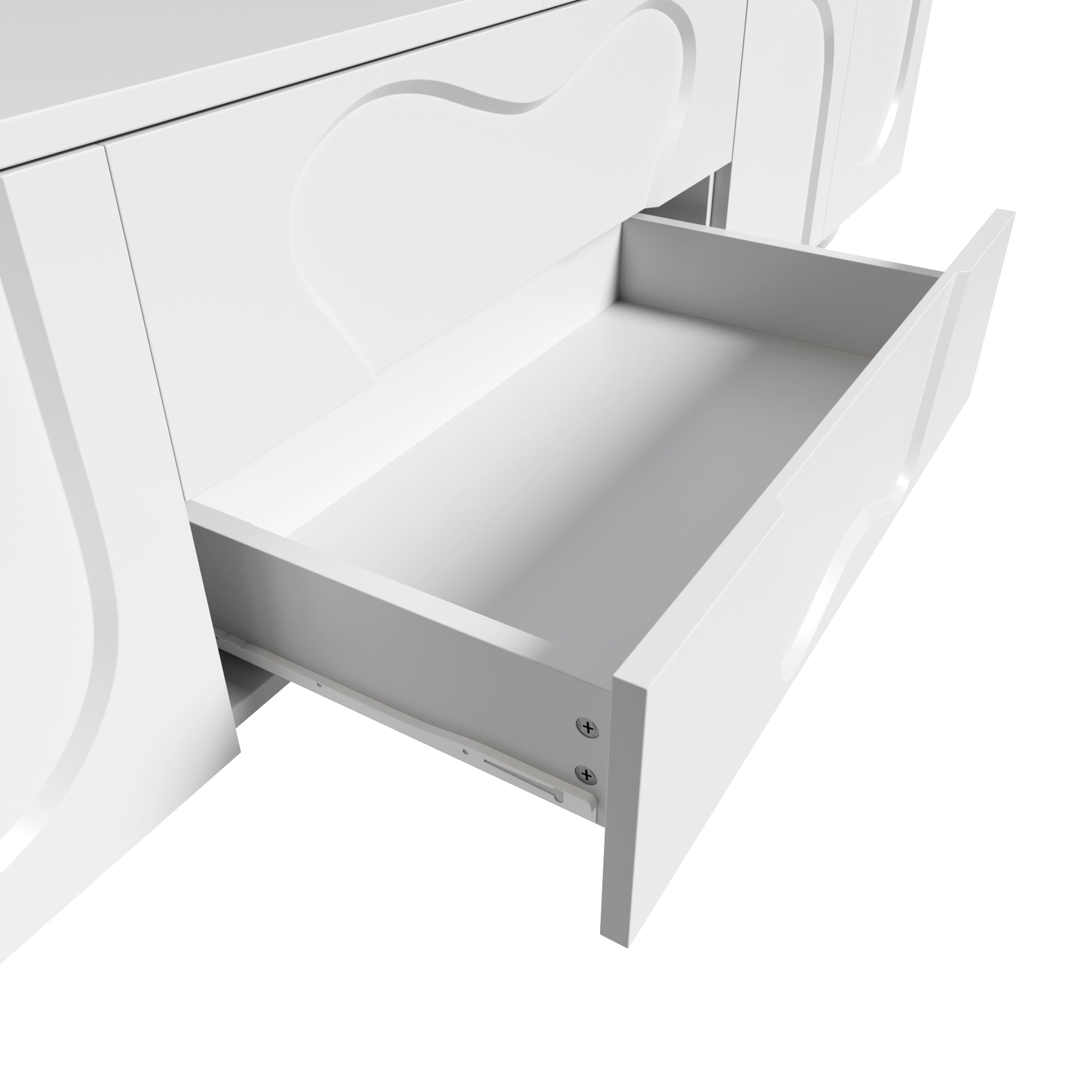TV Cabinet, Minimalist Elegant with Storage, Wooden Legs White