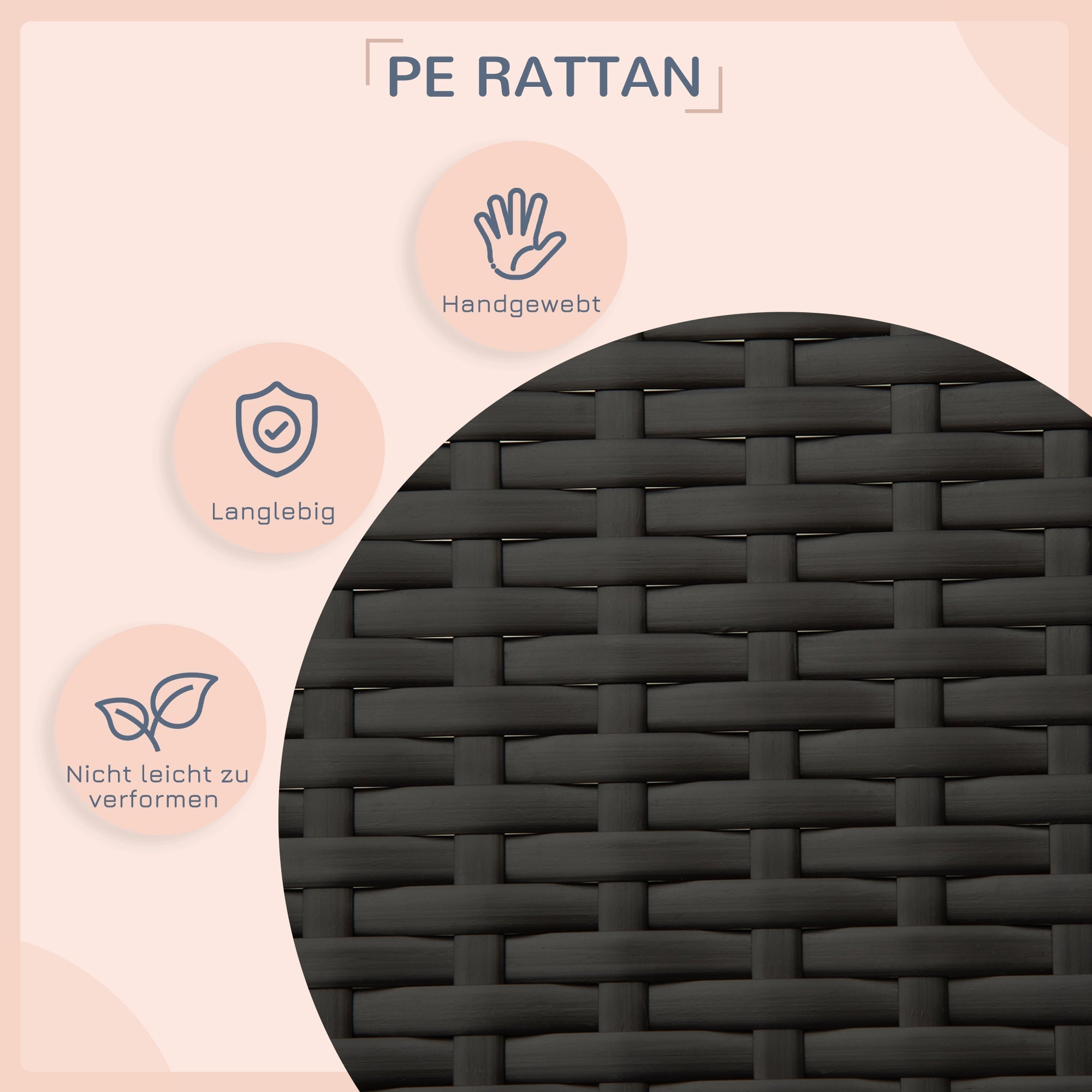Rattan Dog House, Outdoor Bed, Steel Frame, Coffee-Brown