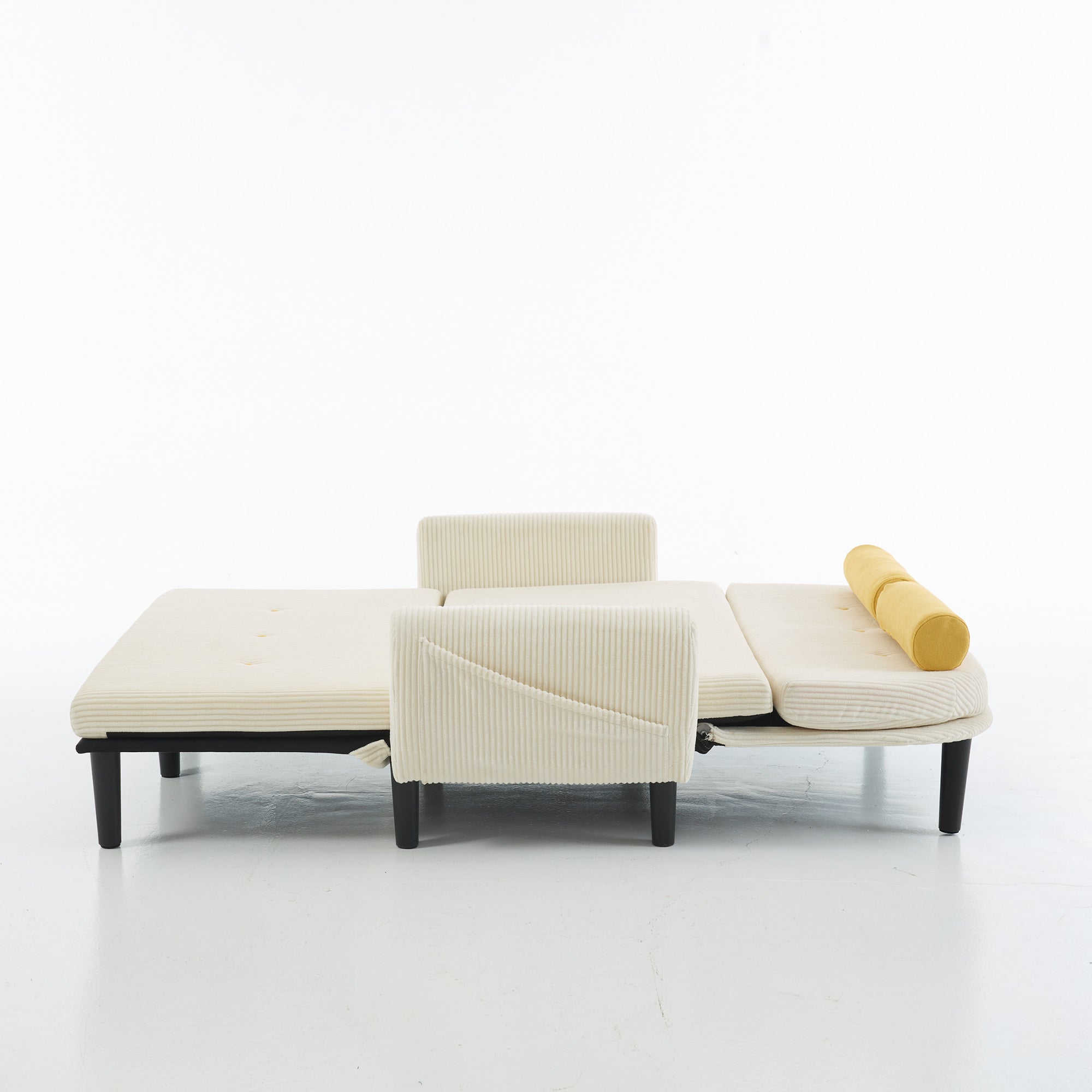 Loveseat Sofa Daybed Recliner Storage - Ivory Corduroy