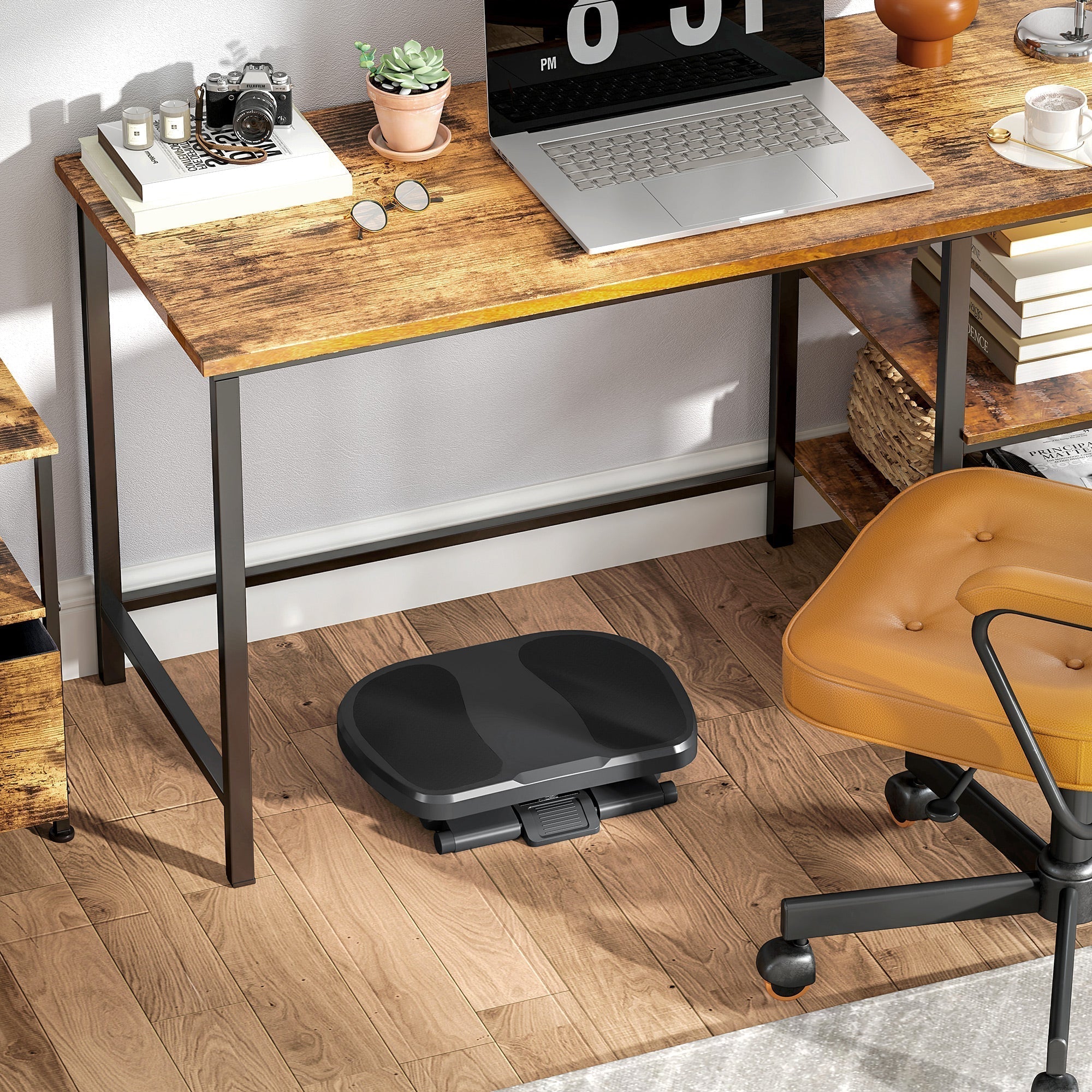Desk Footrest, 3-Level Height Adjustable Ergonomic, Grey